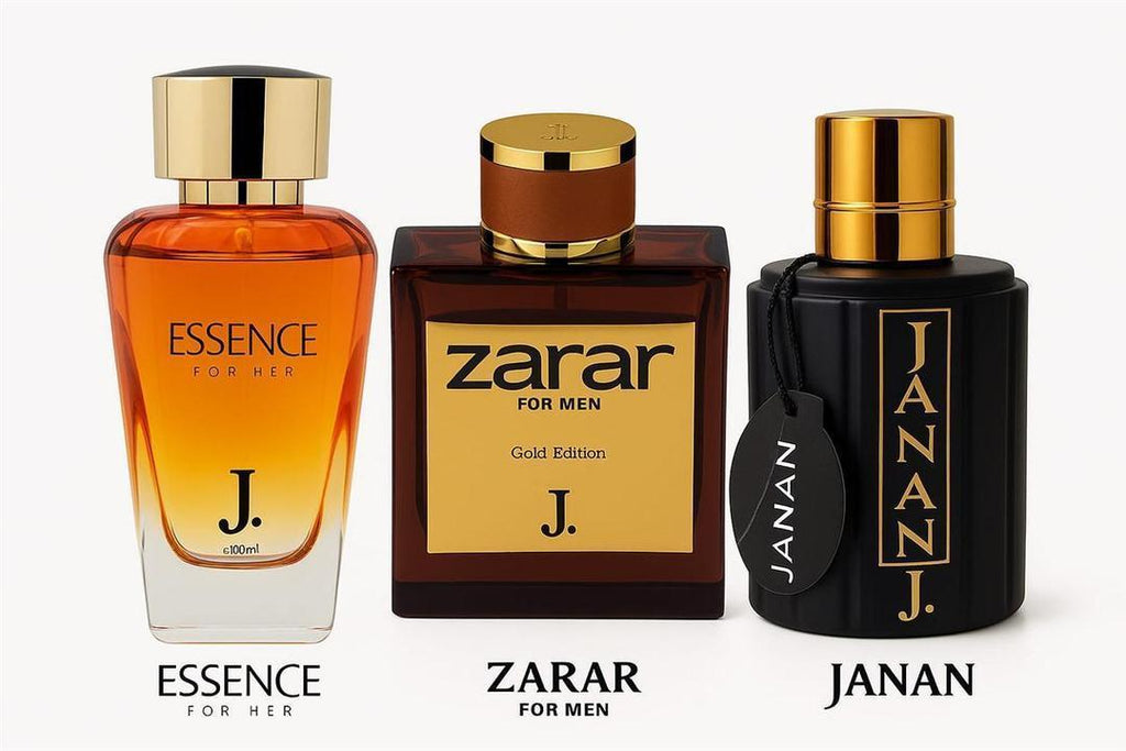Premium Men’s Perfume Set – Janan Gold, Zarar & Essence (3-in-1 Collection)