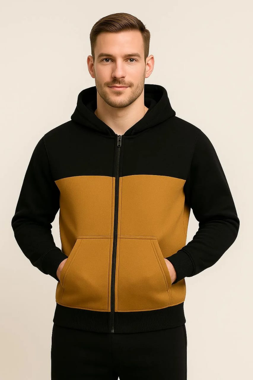 Men's Fleece Plain Zipper Track Suit